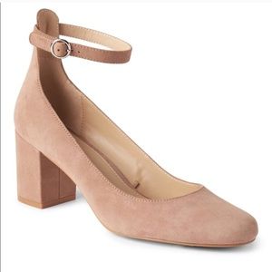 Gap suede ankle strap heels